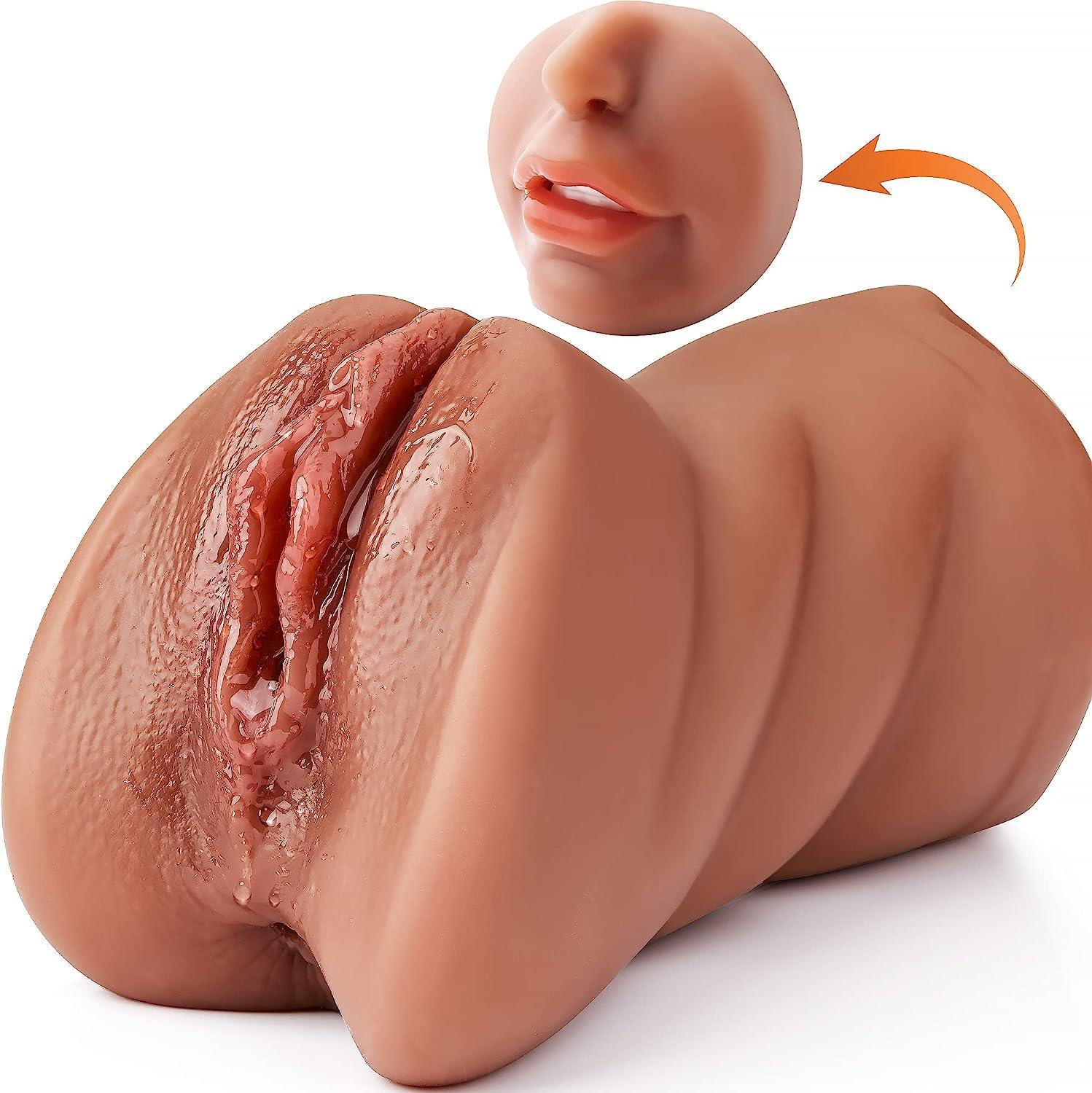 3-in-1 Realistic Pocket Pussy Male Masturbator - Lifelike Face Sex Doll - Xoxomoving