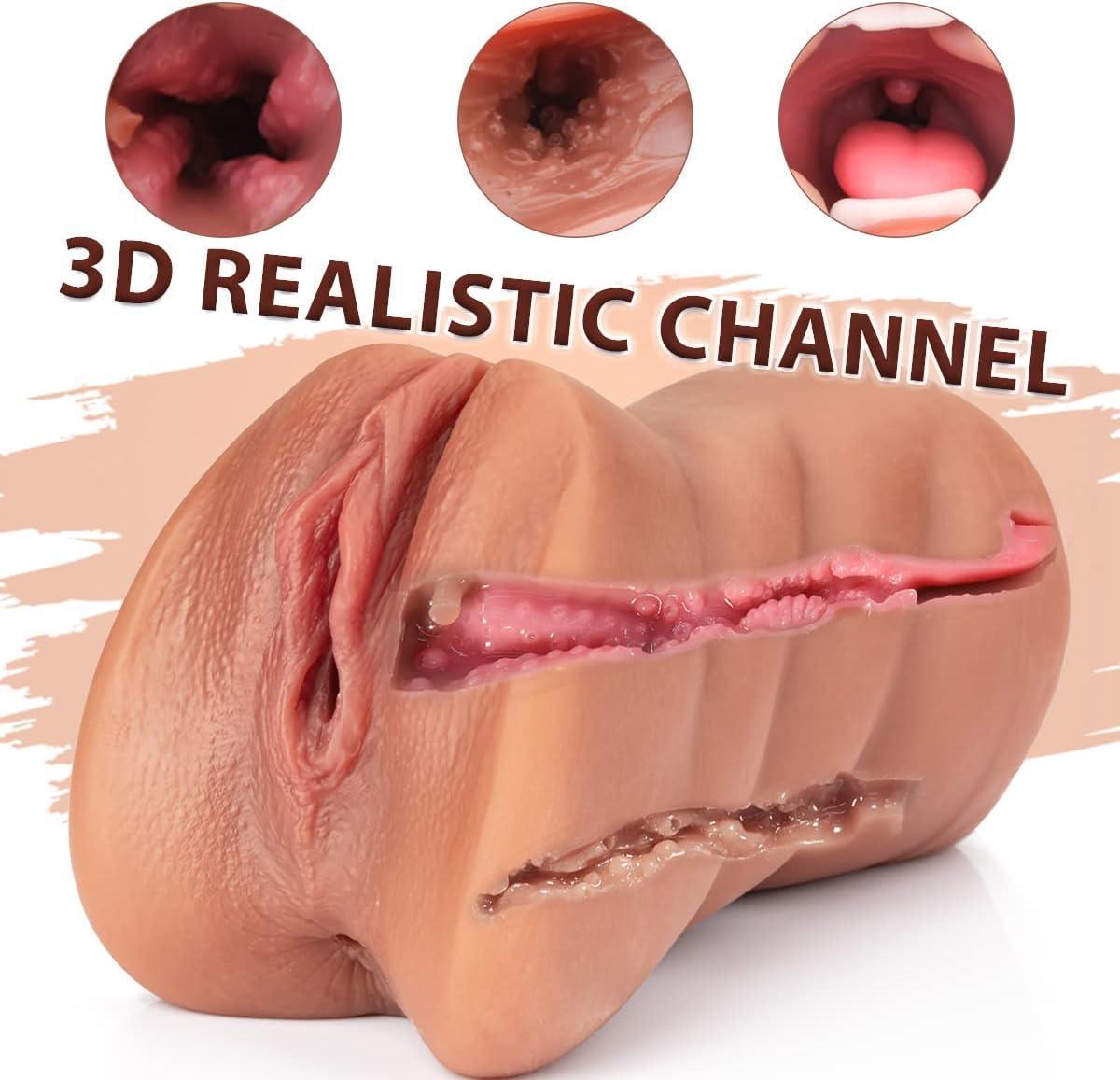 3-in-1 Realistic Pocket Pussy Male Masturbator - Lifelike Face Sex Doll - Xoxomoving