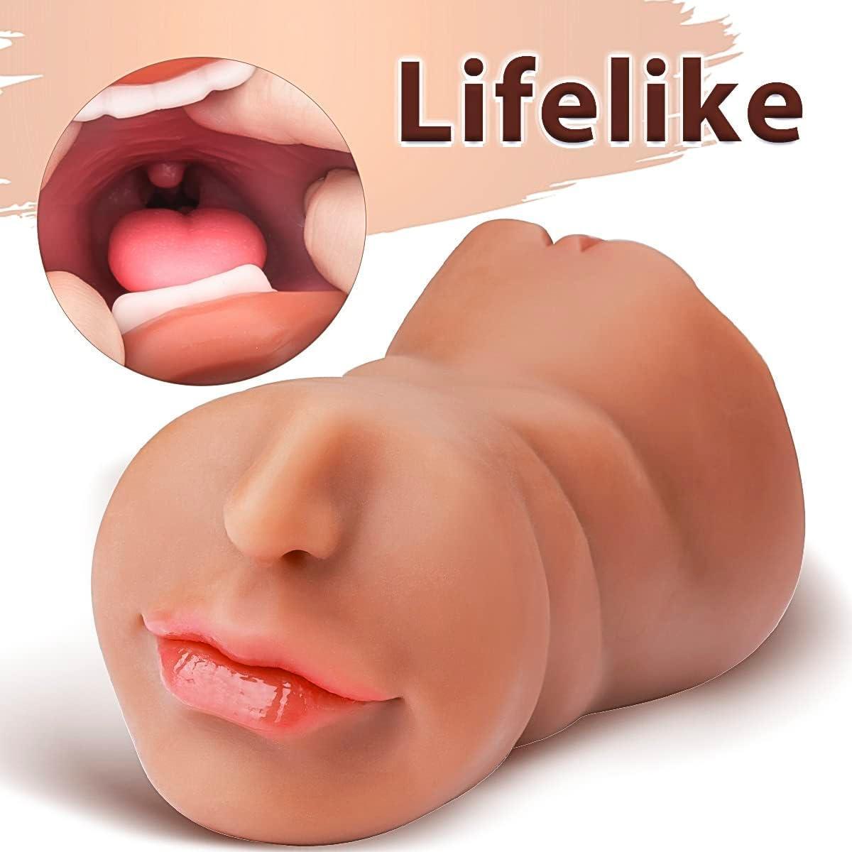 3-in-1 Realistic Pocket Pussy Male Masturbator - Lifelike Face Sex Doll - Xoxomoving