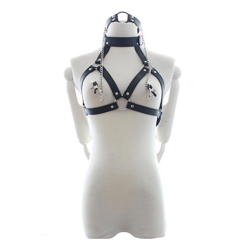 Harness with Gag & Nipple Clamps Set - Xoxomoving