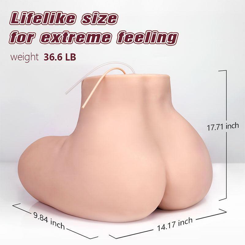 36.6lb Automatic Vibrating Sucking Ingrid Lifelike Size Dual-Entry Plump Butt Male Masturbator - Xoxomoving