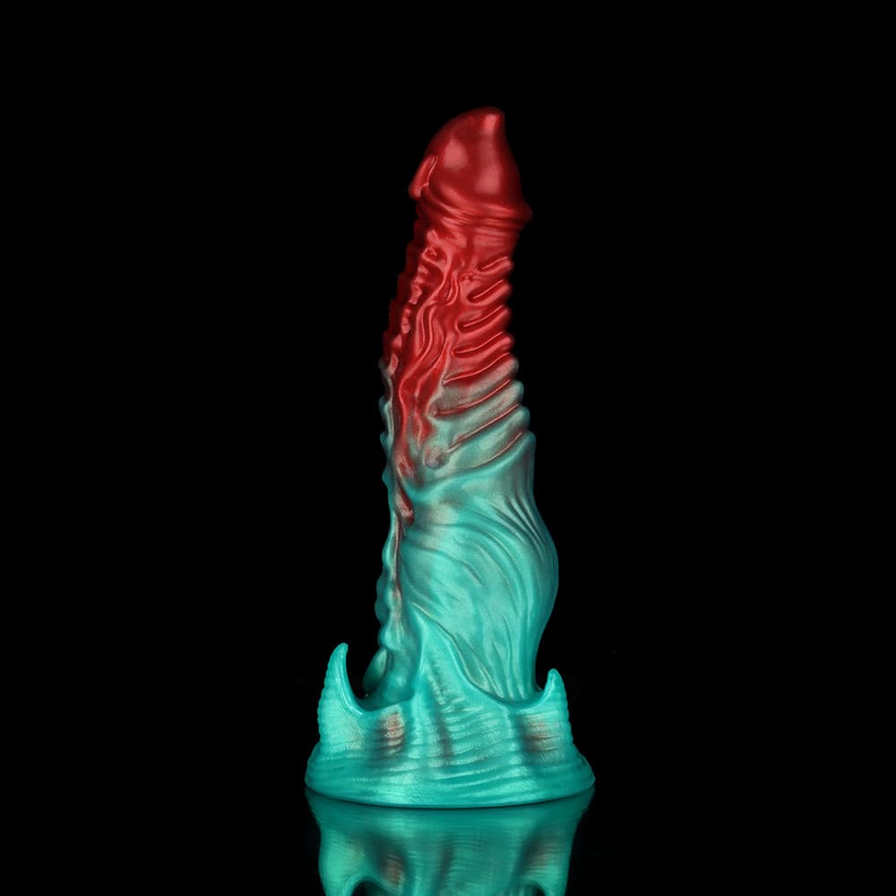Ghostly Crimson Red Green Fantasy Dildo Xoxomoving