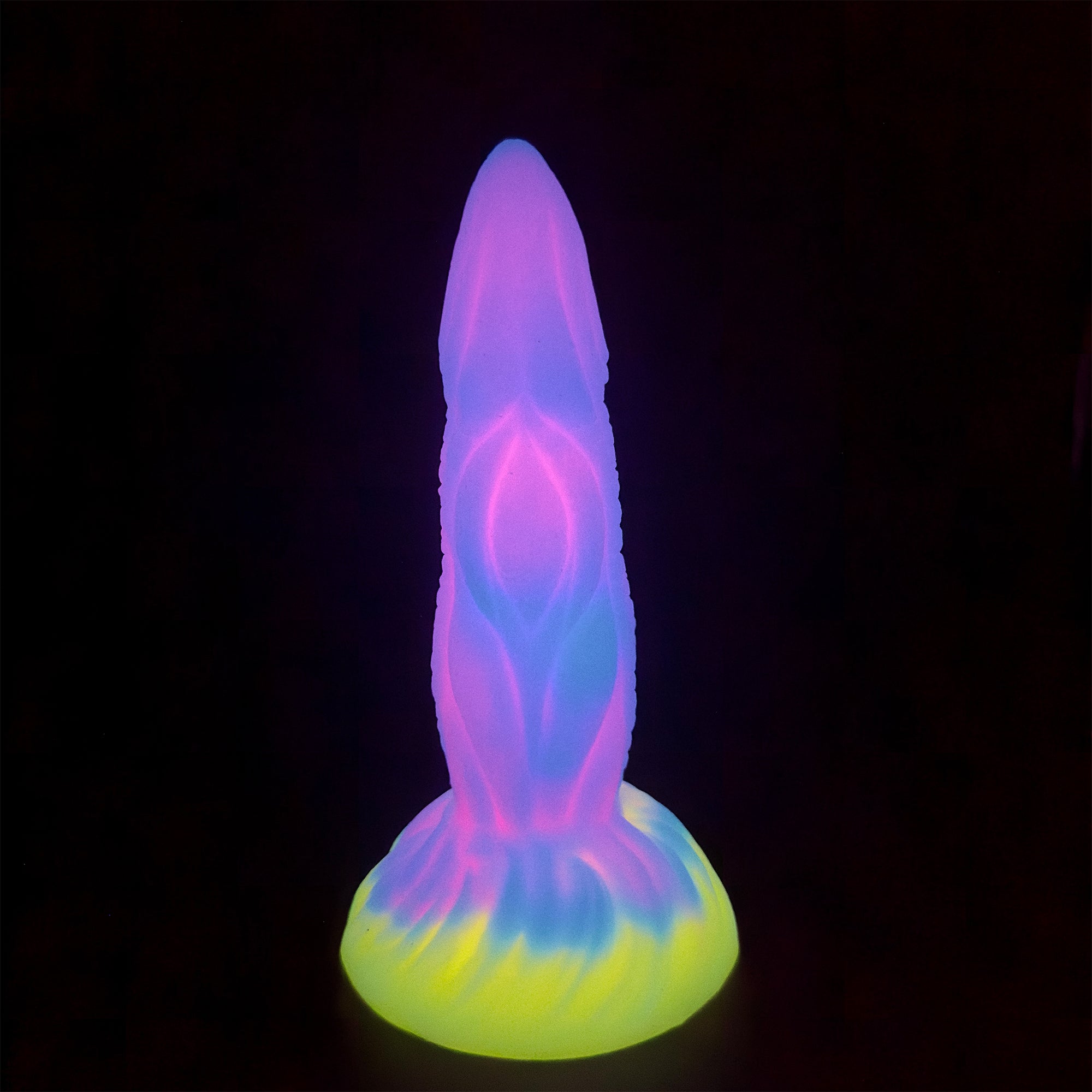 7.28 Inch Pink Textured Fantasy lights up Dildo Xoxomoving