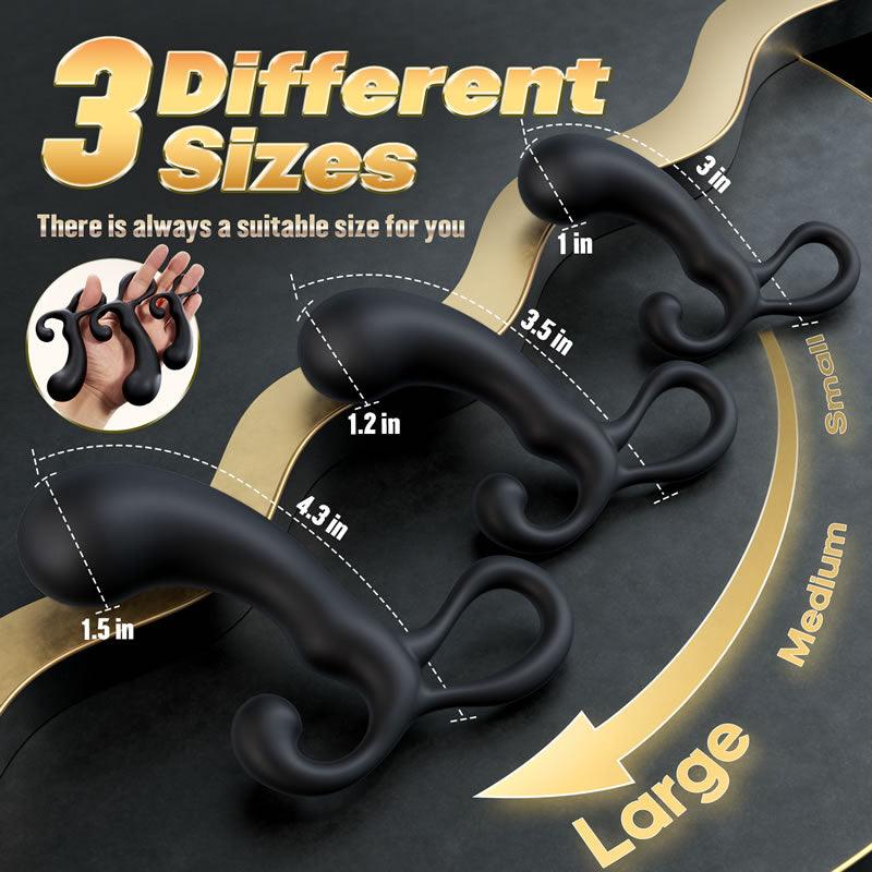 3 Pcs Set - Anal Extension Prostate Torture Unisex Silicone Anal Plug - Xoxomoving