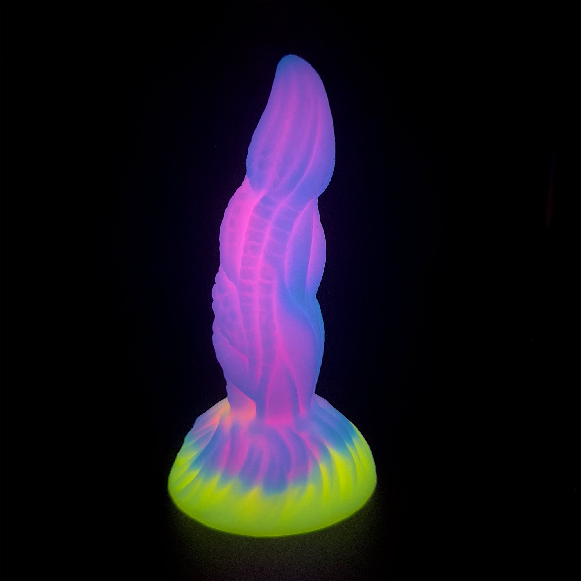 7.28 Inch Pink Textured Fantasy lights up Dildo Xoxomoving