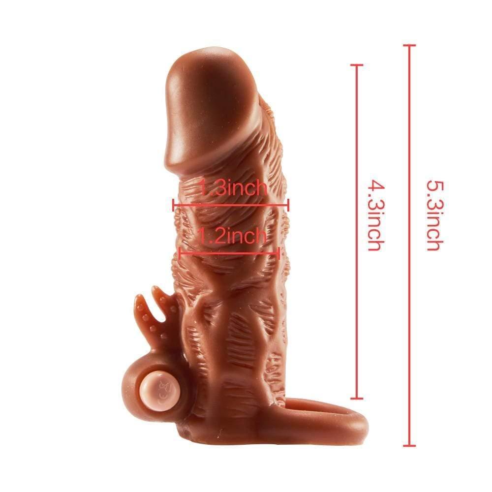 Funda para pene alargada y con vibración de 5,3" de grosor