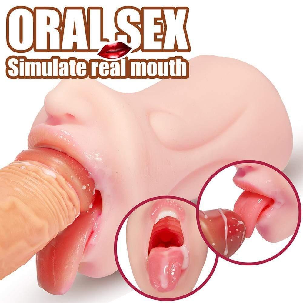 5.9-Inch Realistic Mouth with 3D Teeth and Tongue Pocket Pussy - Xoxomoving