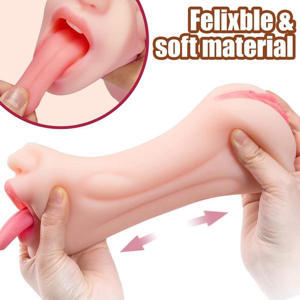 5.9-Inch Realistic Mouth with 3D Teeth and Tongue Pocket Pussy - Xoxomoving