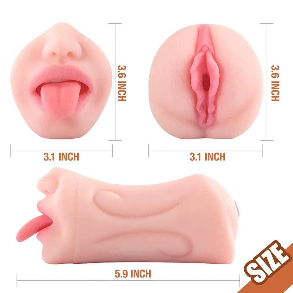 5.9-Inch Realistic Mouth with 3D Teeth and Tongue Pocket Pussy - Xoxomoving