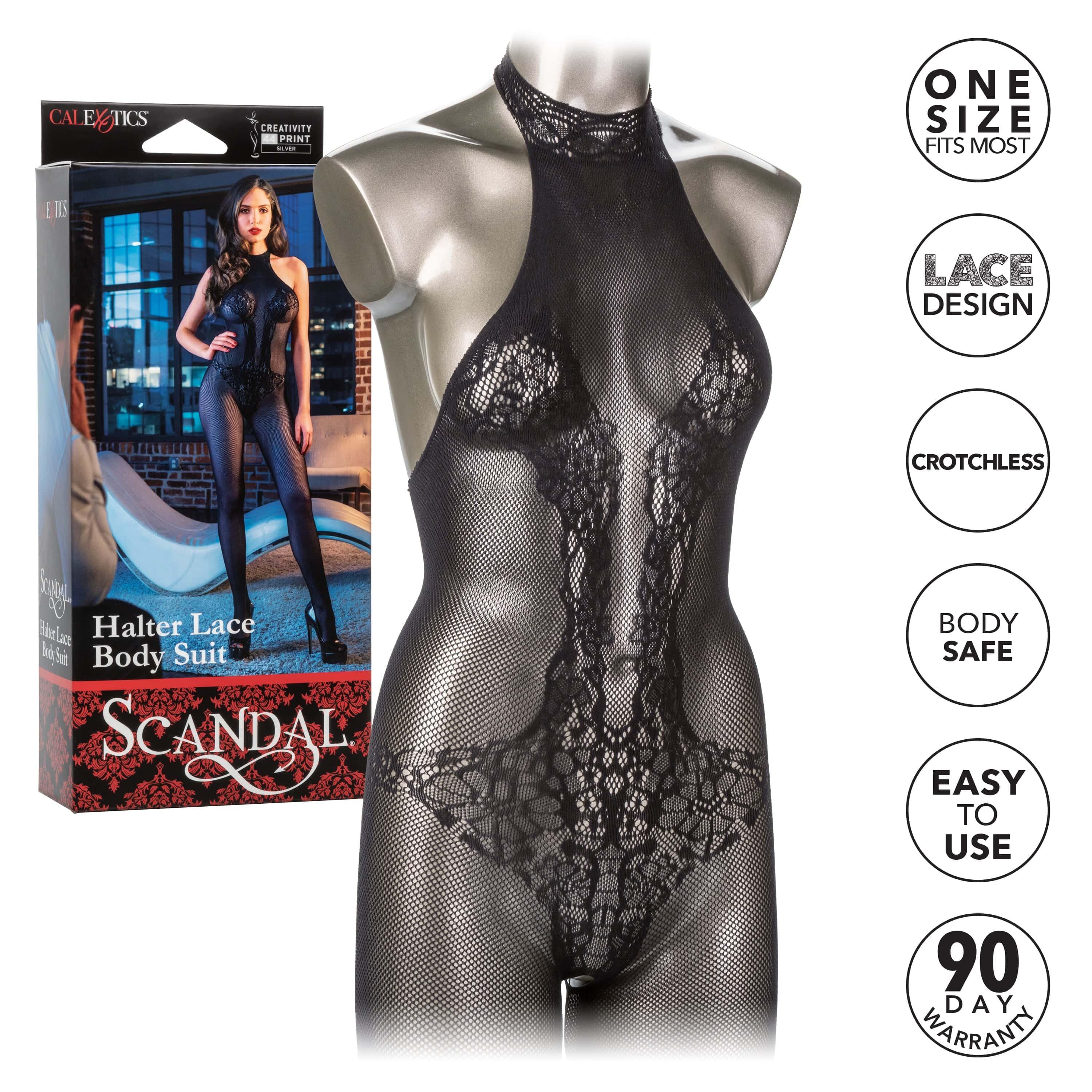 Body de encaje con escote halter Scandal