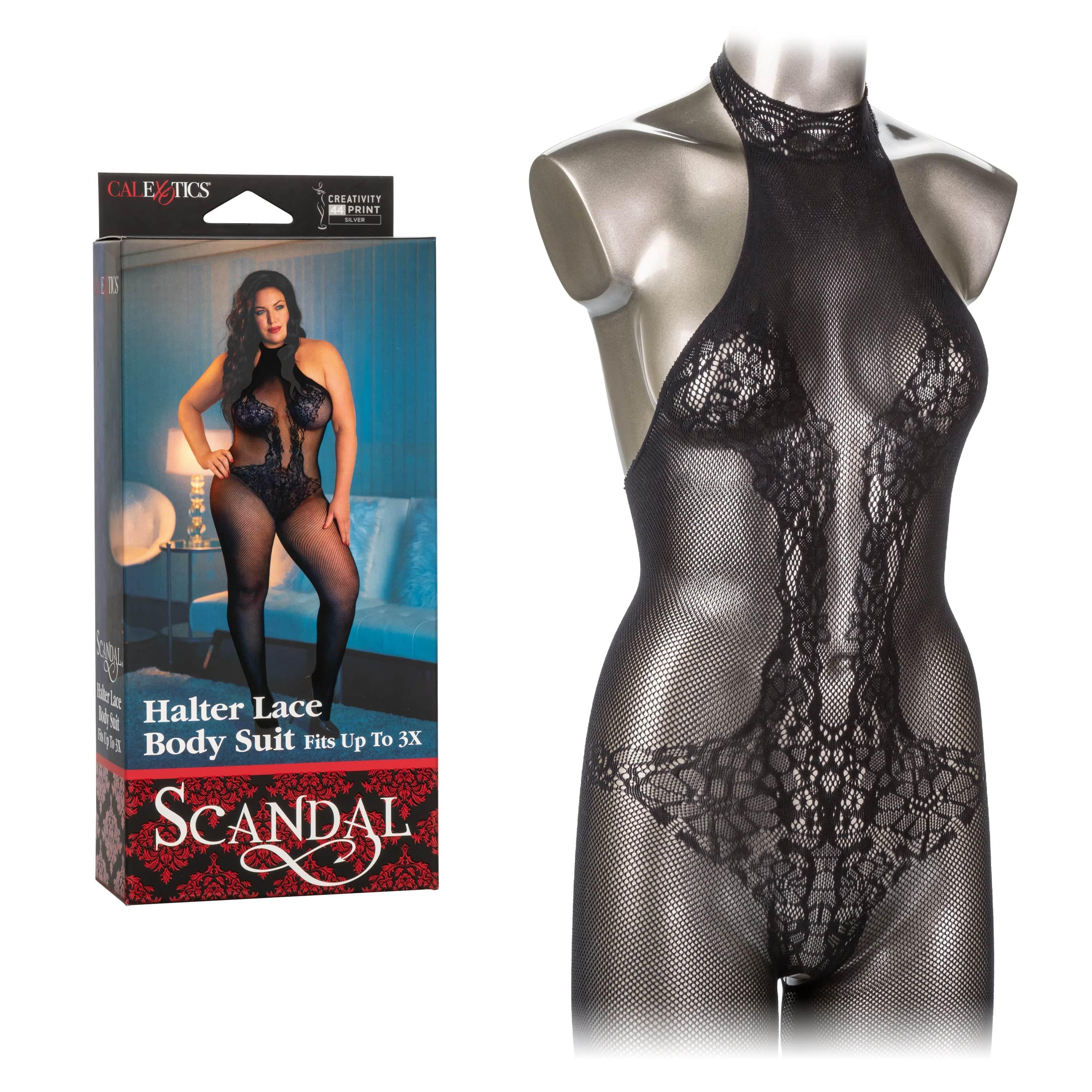 Body de encaje con escote halter Scandal