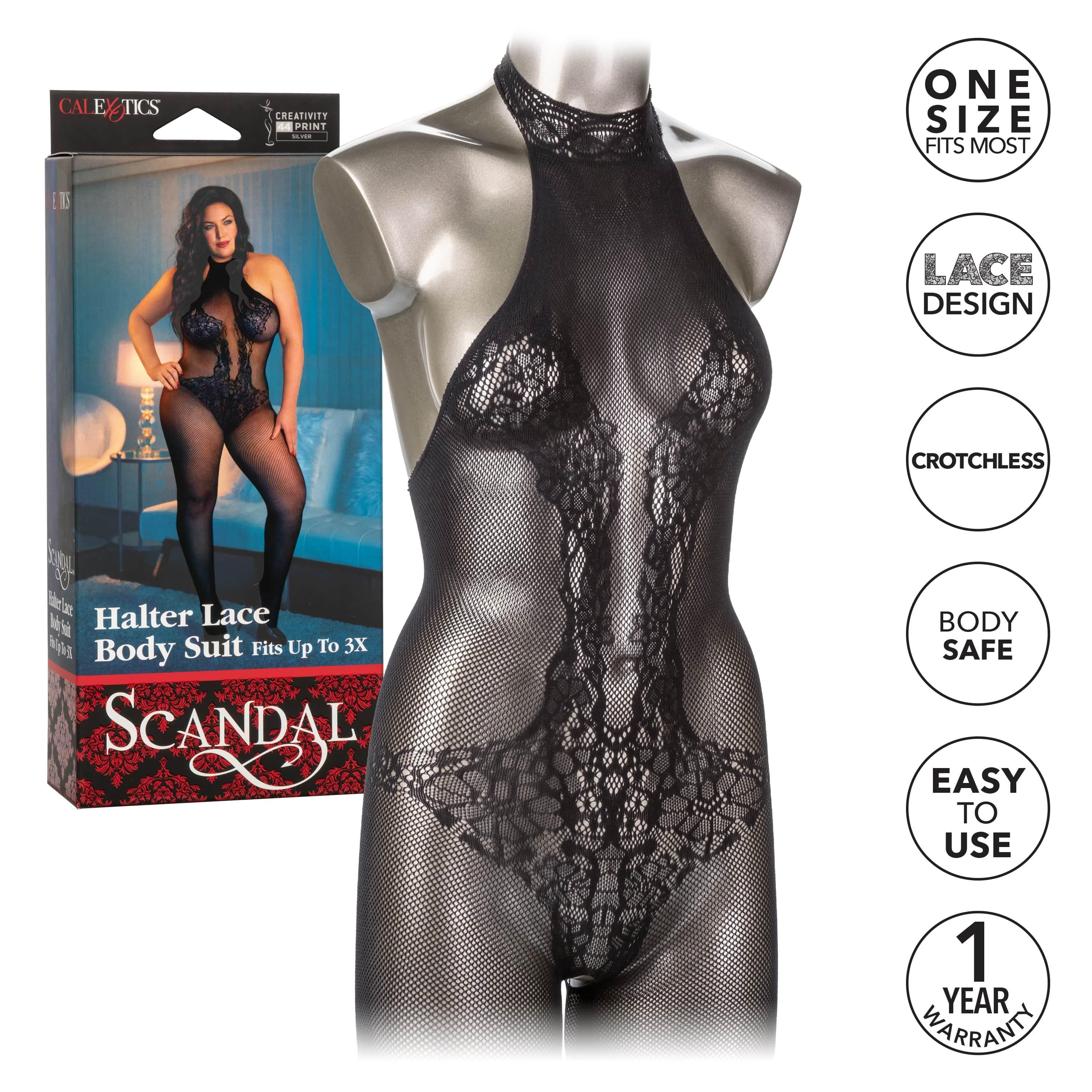 Body de encaje con escote halter Scandal