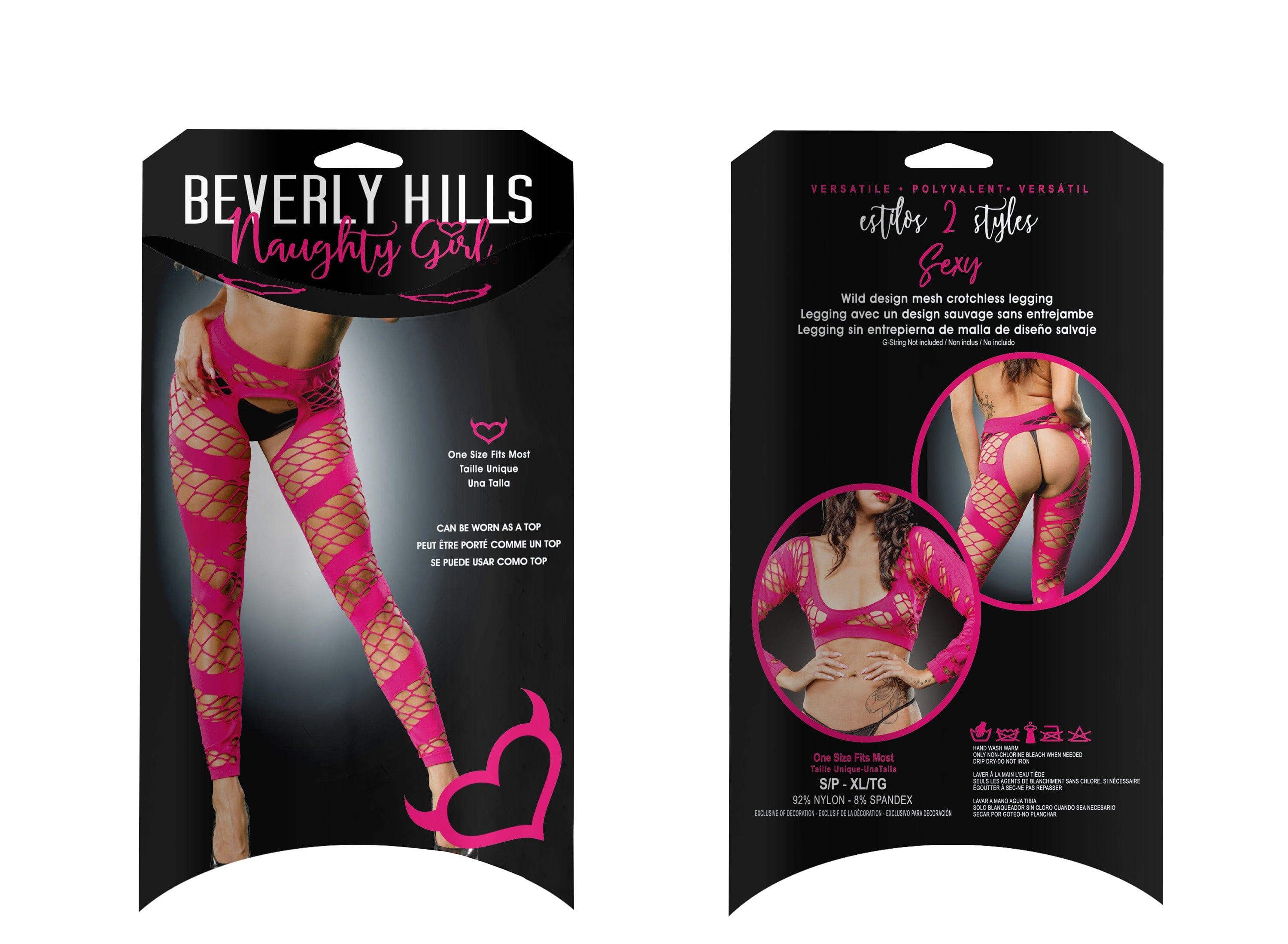 Leggings transparentes exóticos Naughty Girl de Beverly Hills, color rosa, talla única