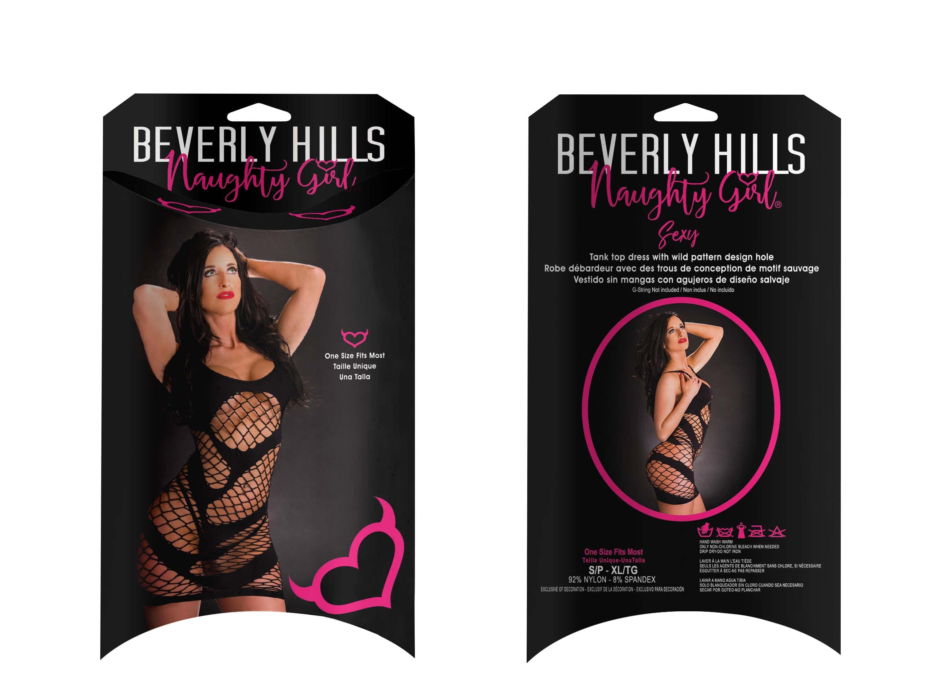 Robe de lingerie érotique Beverly Hills Naughty Girl - Noir - O/S