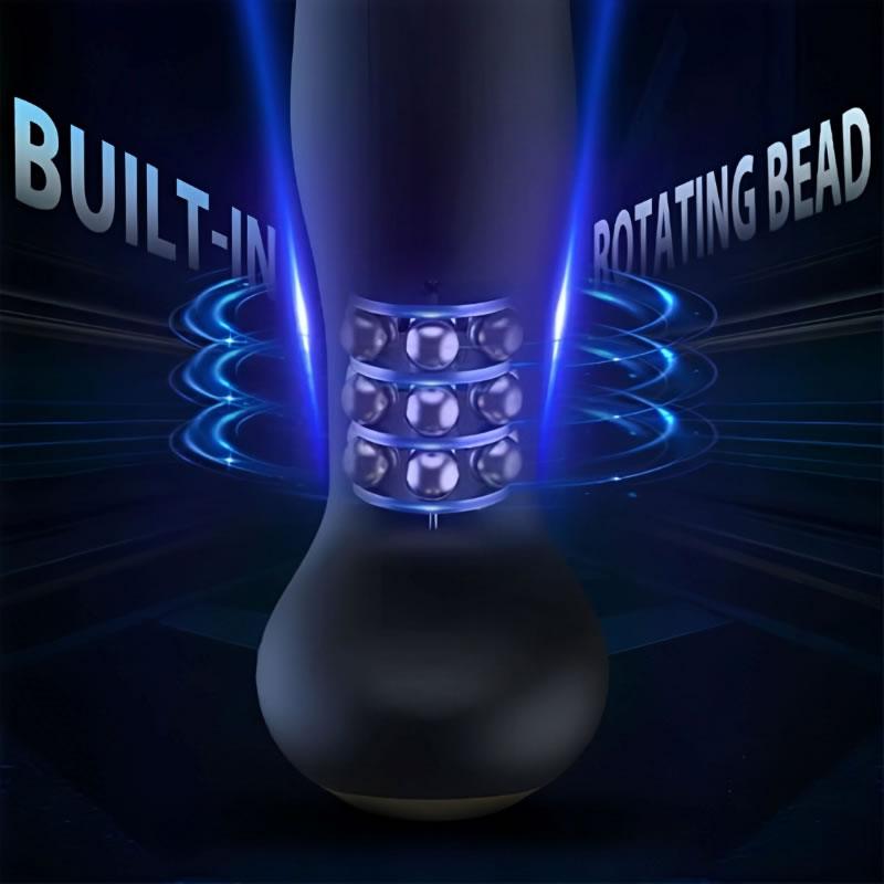 Black Vibrating Bead-rotating Prostate Massager - Xoxomoving