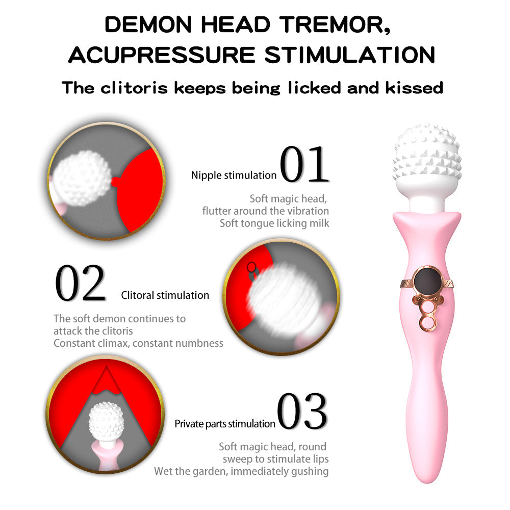 Xoxomoving Dual-Head Magic Massage Wand, Multi-Speed AV Vibrator