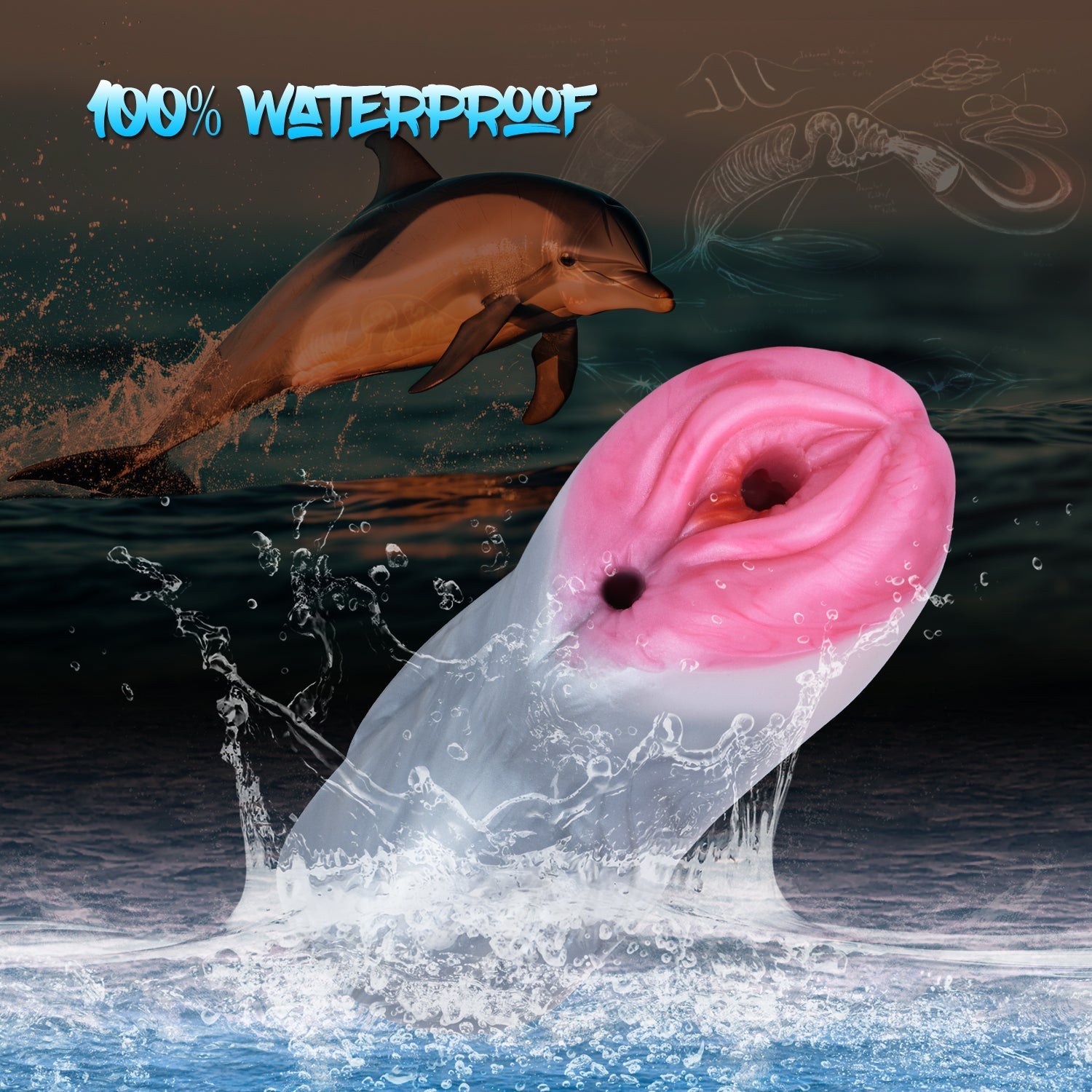 Dolphin Pussy Pocket Masturbator Male Sex Toy - Fantasy Silicone Vaginal Penis Masturbation Xoxomoving