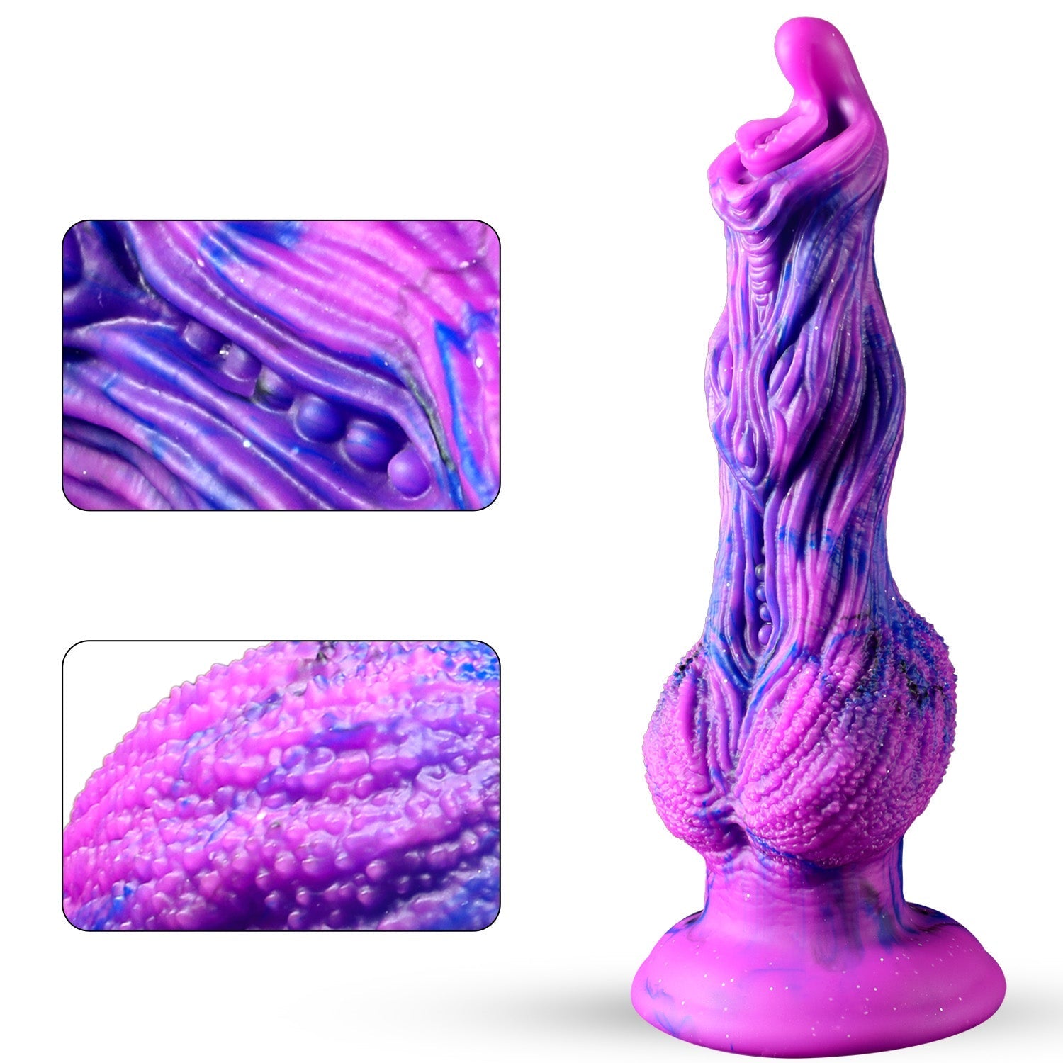 Fantasy Textured Silicone Alien Dog Knot Dildo Xoxomoving