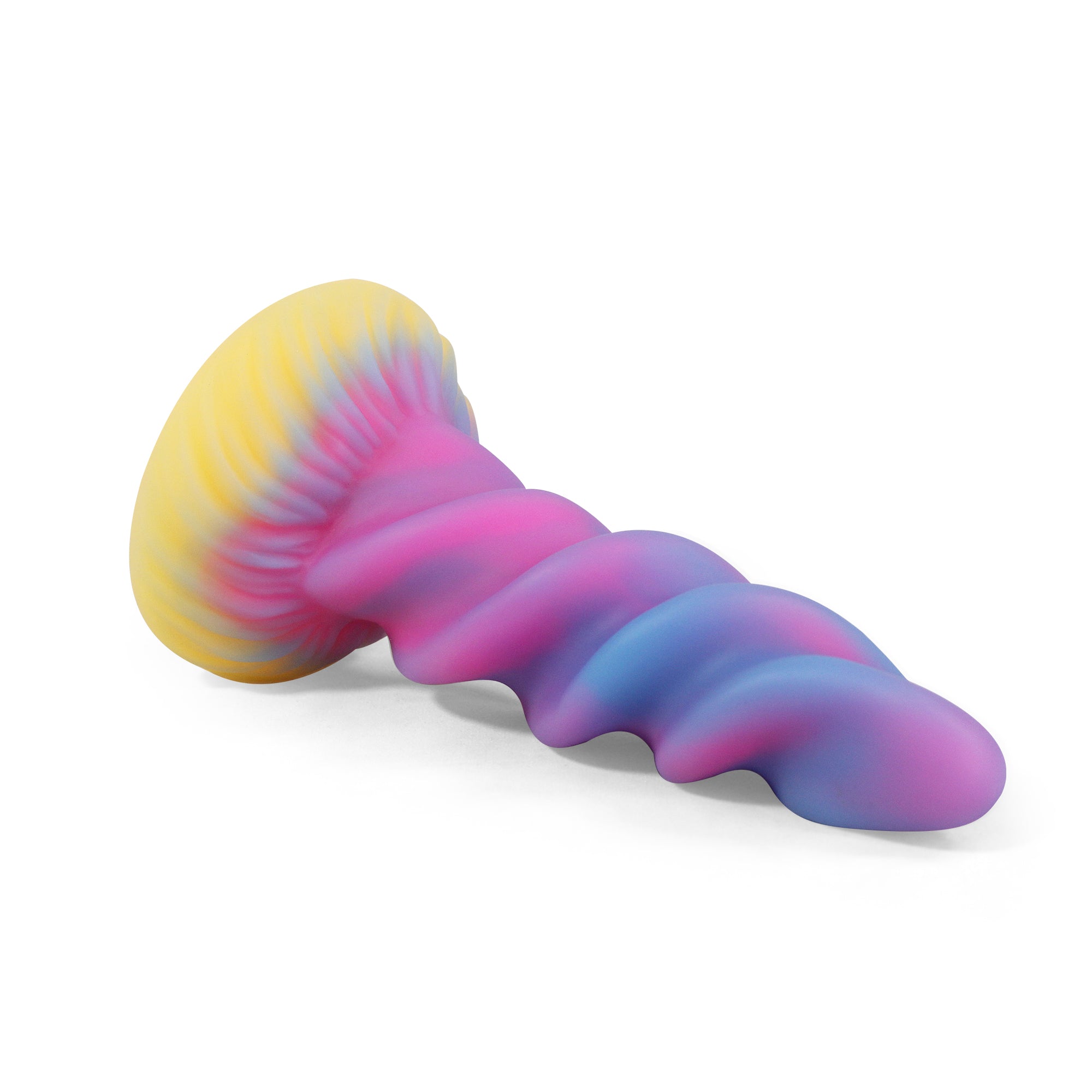 8 Inch Spiral Colorful Silicone Unicorn dildo