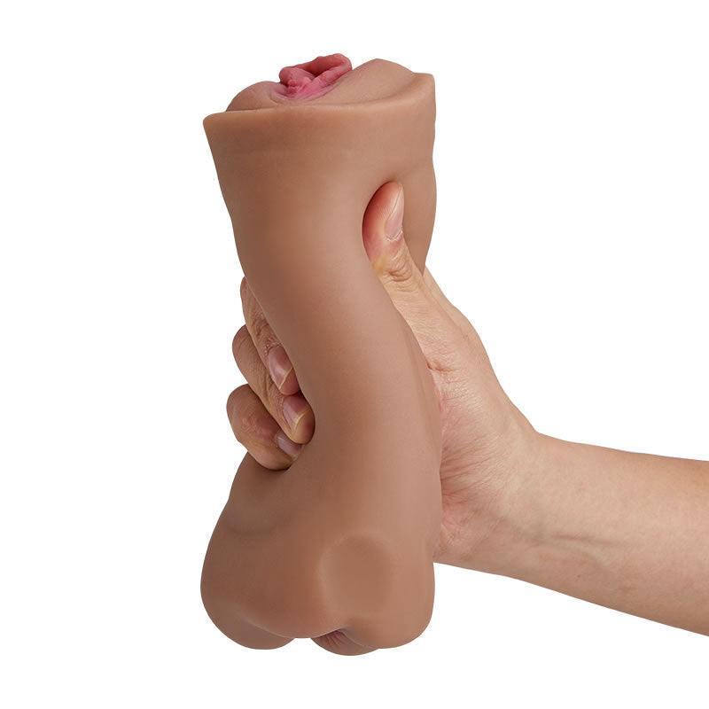 6.7-Inch Tanned Dual Entry Realistic Vagina and Anus Pocket Puss Stroker - Xoxomoving