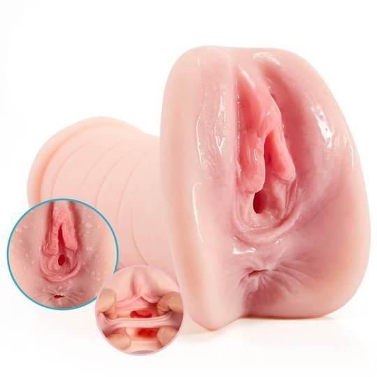 Masturbador masculino estilo perrito con vagina y culo realistas de 6,89" 