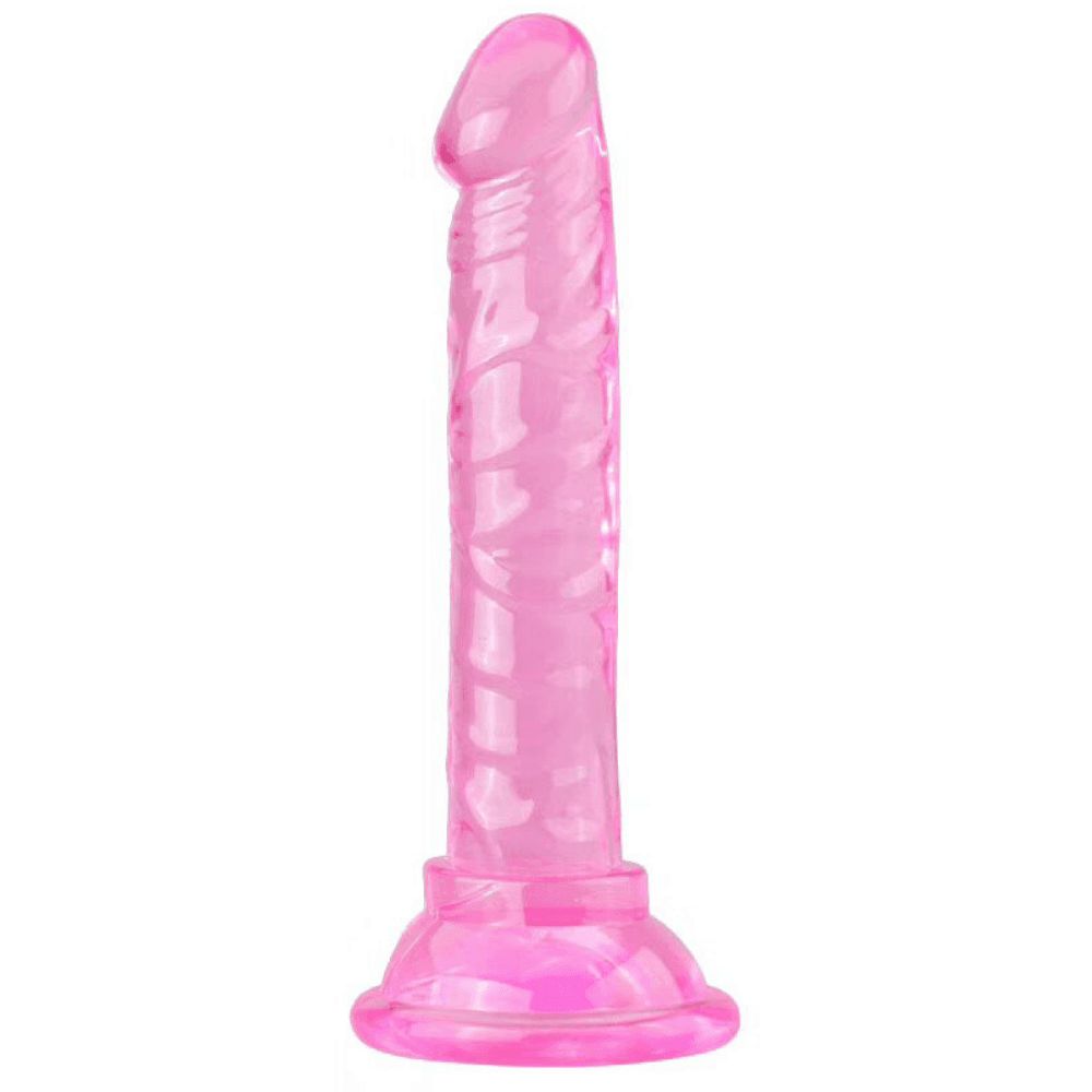 6 Inch Slim Beginner's Veined Jelly Dildo - Xoxomoving