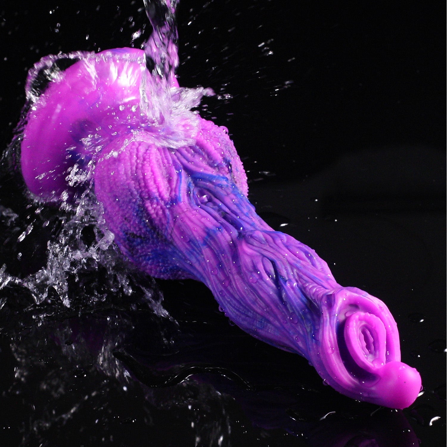 Fantasy Textured Silicone Alien Dog Knot Dildo Xoxomoving
