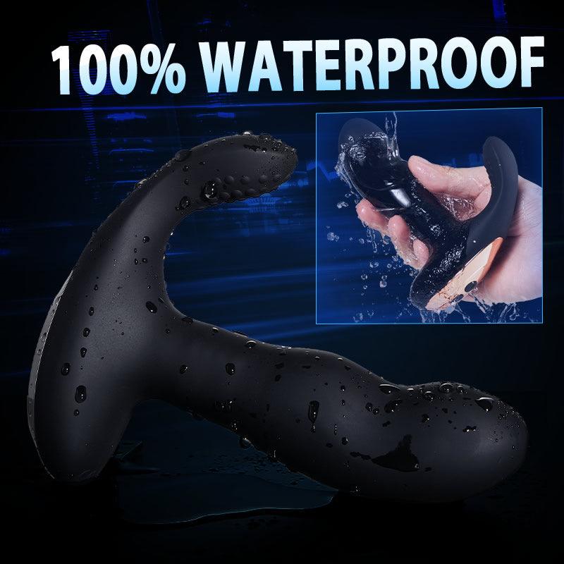 Black Vibrating Bead-rotating Prostate Massager - Xoxomoving