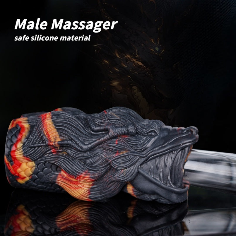 Fantasy Silicone Dragon Head Masturbator-Oral Sex Simulator & Pocket Pussy Domlust