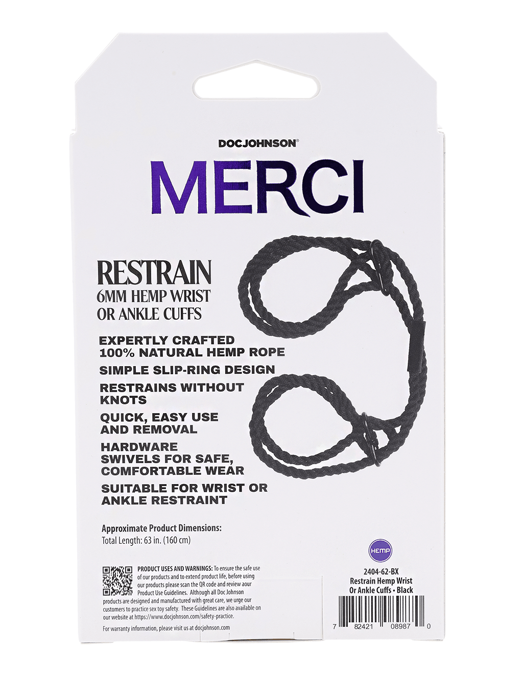 Merci Restrain 6mm Hemp Cuffs - Xoxomoving