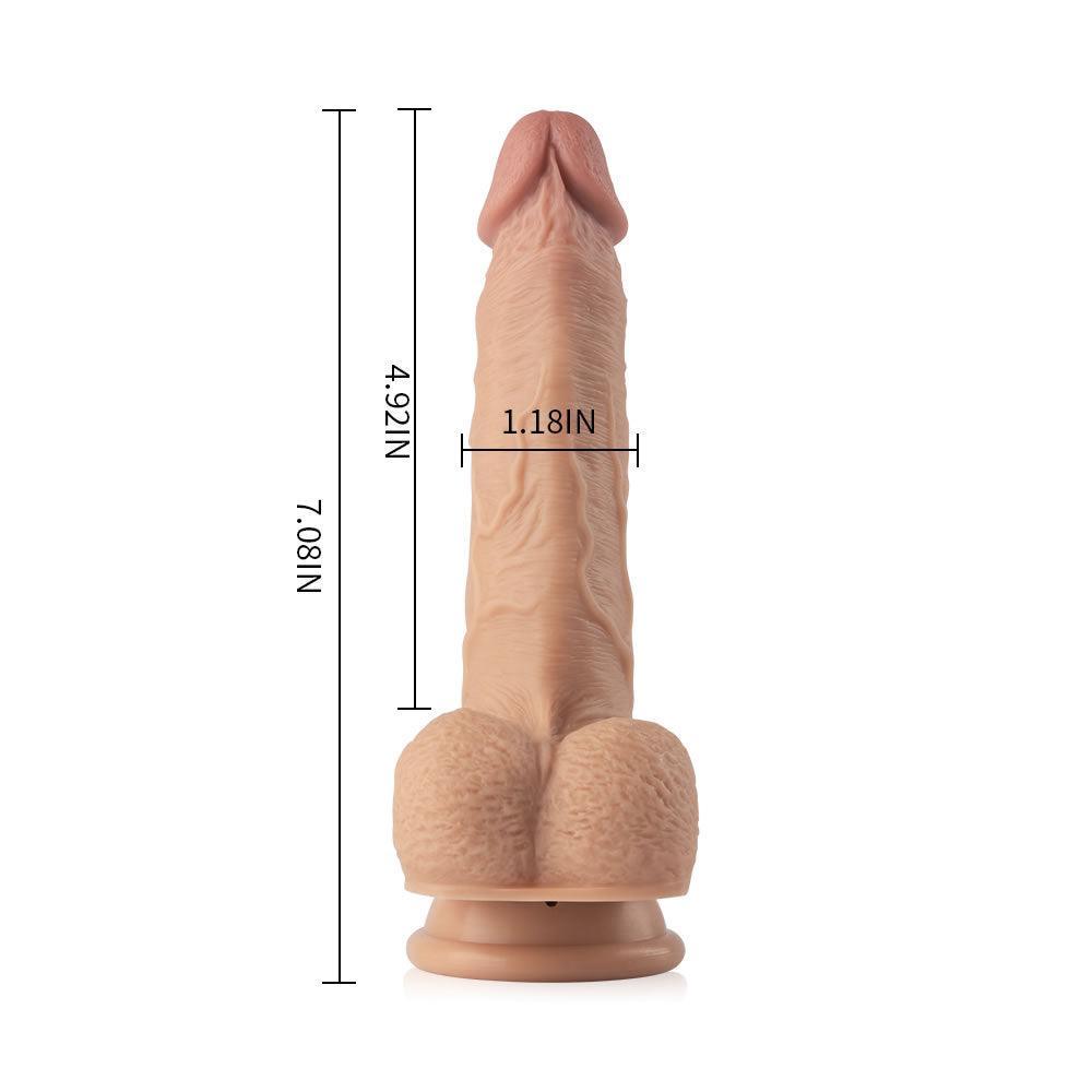 7.7-Inch Speed Telescoping 10-Frequency Vibration Heat Remote Control Dildo - Xoxomoving