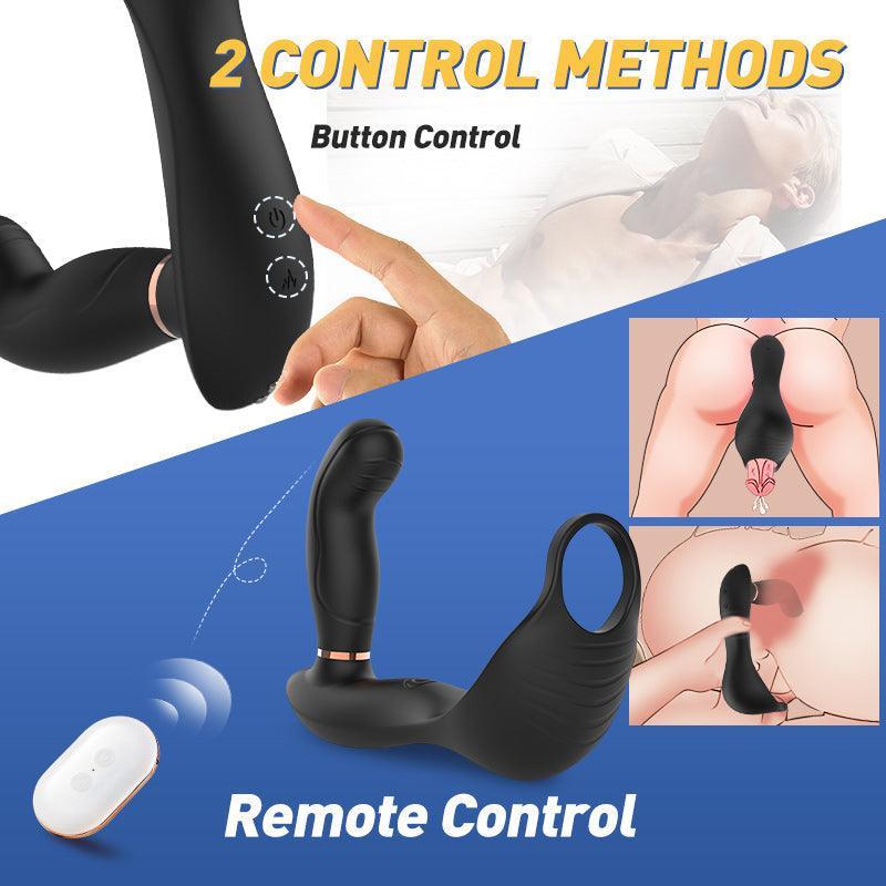 7 Vibrating Pulsating Balls Teasing Butt Plug with Cock Ring: Unleash Pleasure at its Finest - Xoxomoving