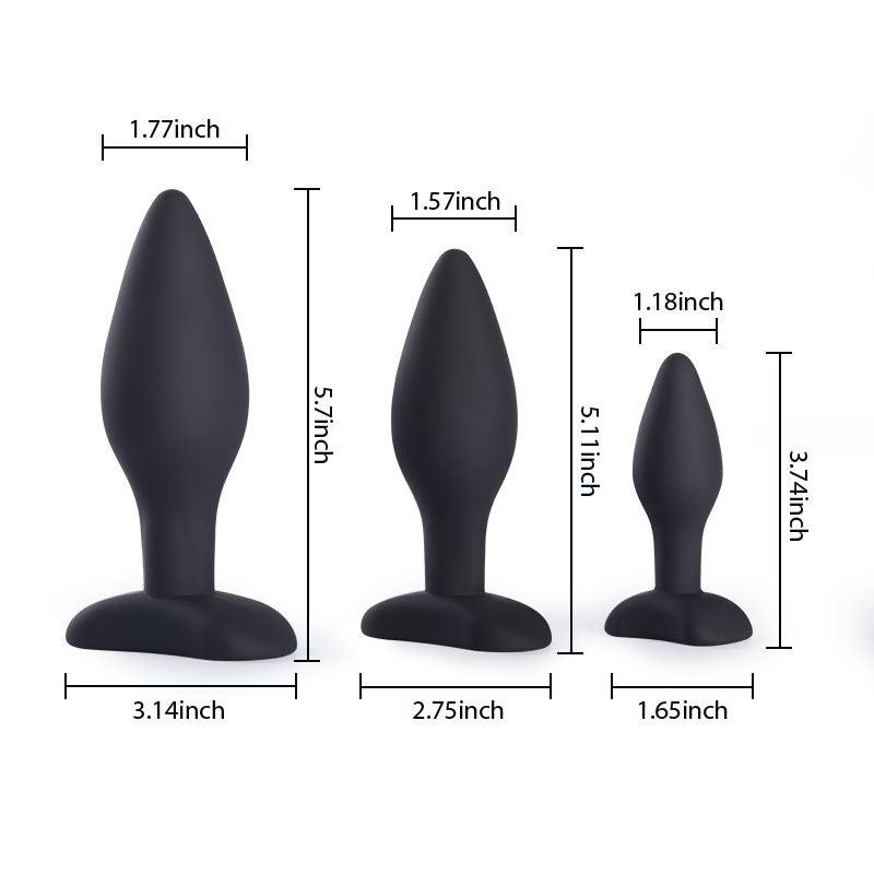 Pleasure Anal Training Classic Butt Plugs Set (3 Pieces) - Xoxomoving