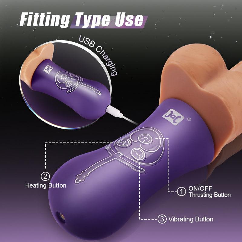 Allovers 6-Inch 4 in 1 Versatile Rotating Thrusting Vibrating Heating Dildo - Xoxomoving