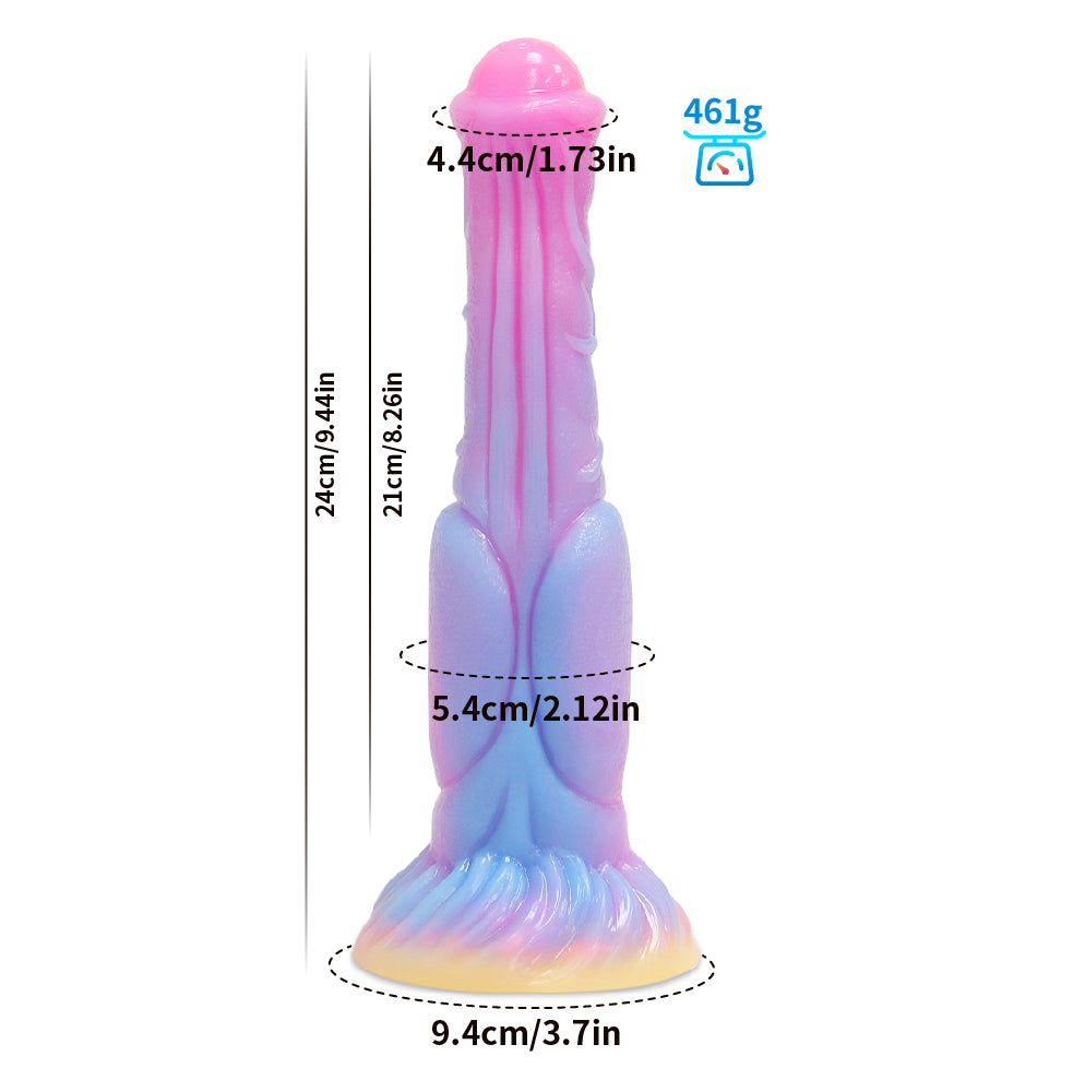 9 Inch Fantasy Horse Glow In The Night Dildo Xoxomoving