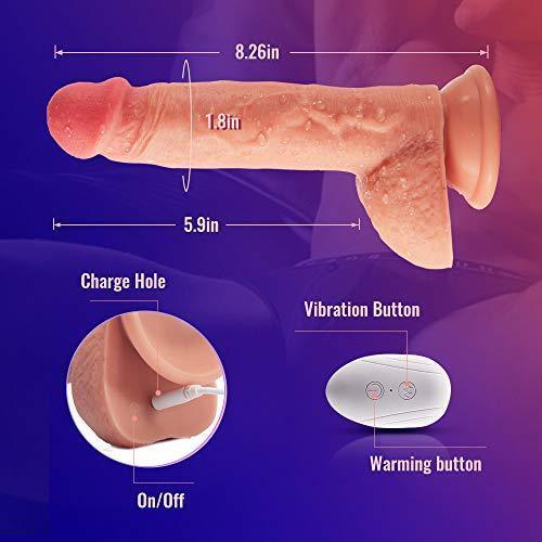 8.3-Inch 4 in 1 Thrusting Rotation Vibrating Heating Lifelike Dildo - Xoxomoving