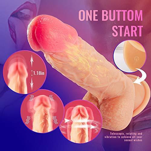 8.3-Inch 4 in 1 Thrusting Rotation Vibrating Heating Lifelike Dildo - Xoxomoving