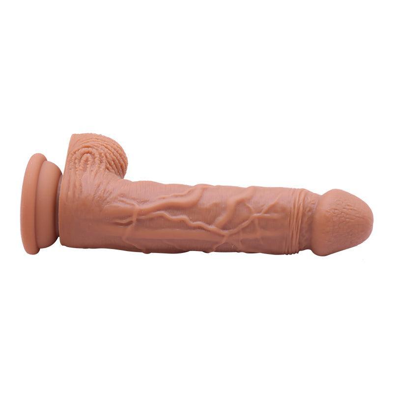 8.5 Inch Realistic Brown Silicone Dildo With Balls - Xoxomoving