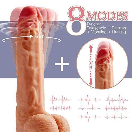 8.5 Vibrating Thrusting Dildo - Realistic & Remote Control - Xoxomoving