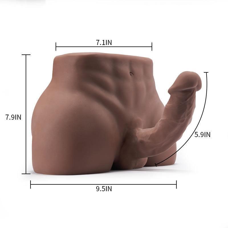 8.5lb Hunky Unisex Male Realistic Butt with Bendable Penis Anal Entry - Xoxomoving