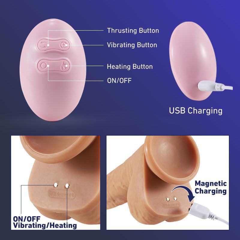 8.6-Inch Remote 3 Functions Multiple Combination Lifelike Dildo - Xoxomoving