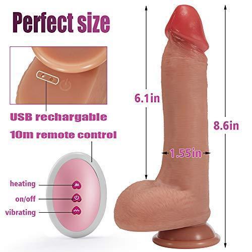 8.6Inch 9-Frequency Vibration Remote Control Wiggling Heating Realistic Dildo - Xoxomoving