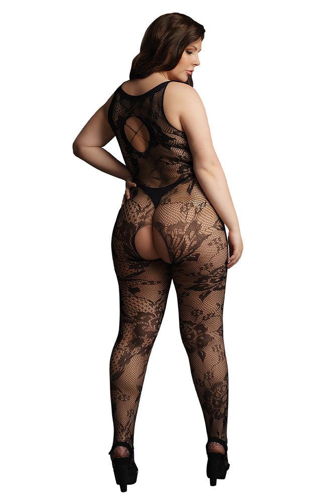 Le Désir Criss Cross Neck Black Bodystocking XL - Xoxomoving