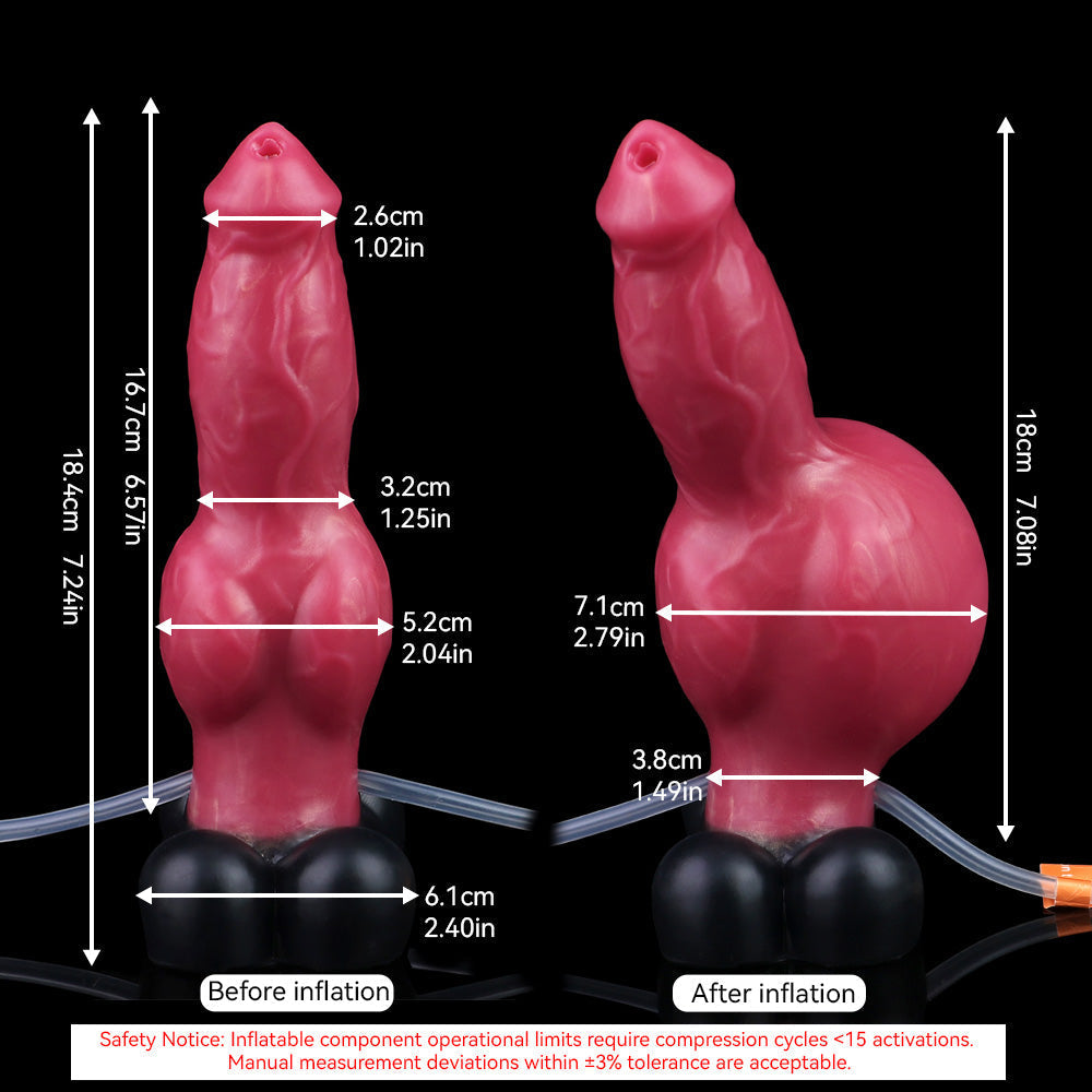 7 Inch Silicone Red Inflatable Dog Squirting Dildo Xoxomoving