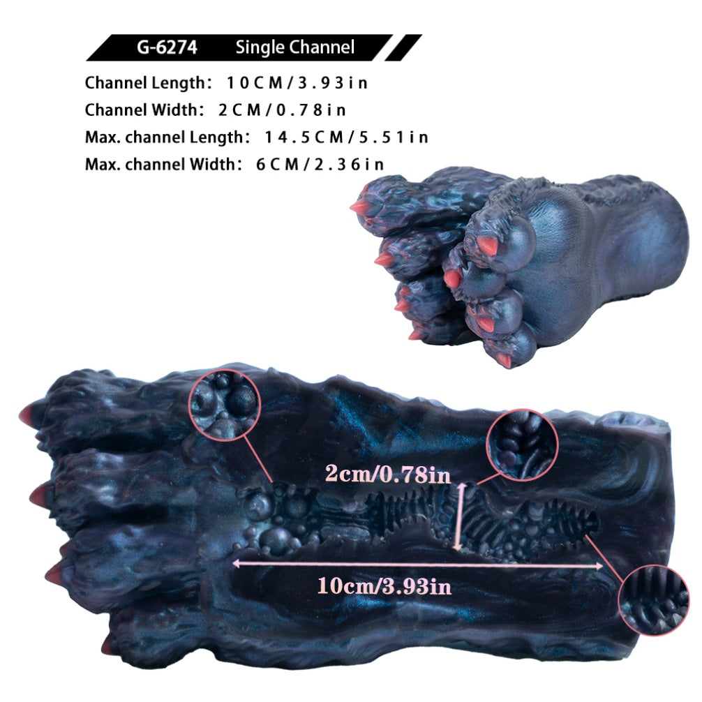Fantasy Demon Double-Foot Silicone Pocket Pussy – Hidden Channel Masturbator with Furry Texture & Claws Xoxomoving