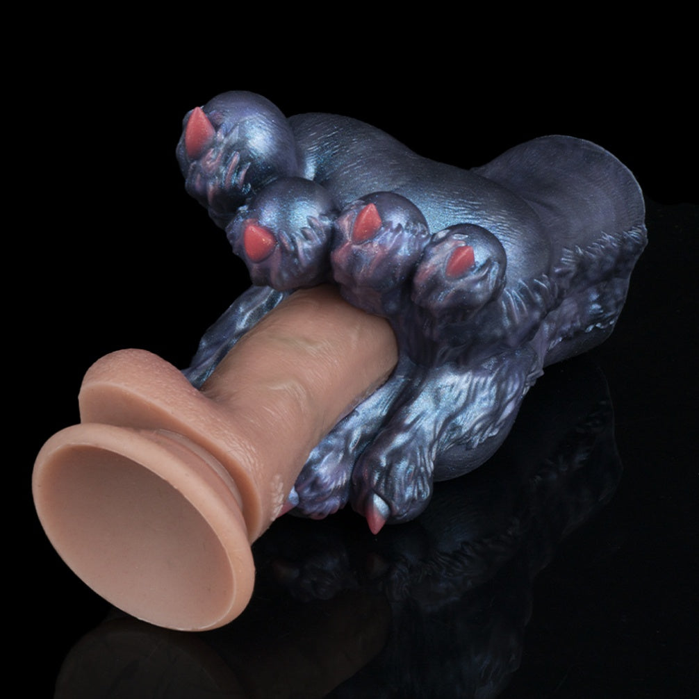 Fantasy Demon Double-Foot Silicone Pocket Pussy – Hidden Channel Masturbator with Furry Texture & Claws Xoxomoving