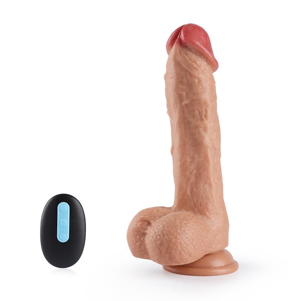 9.4-Inch Remote Control 20-Frequency Rotating Vibrating 9.4 Inch Dildo - Xoxomoving