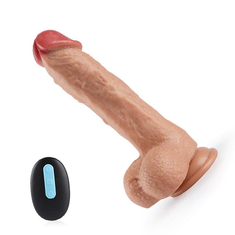 9.4-Inch Remote Control 20-Frequency Rotating Vibrating 9.4 Inch Dildo - Xoxomoving