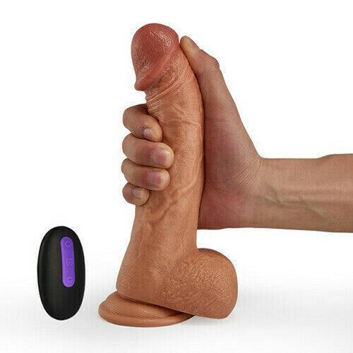 9-Inch Realistic Dildo - Powerful Vibrating Remote Control - Xoxomoving