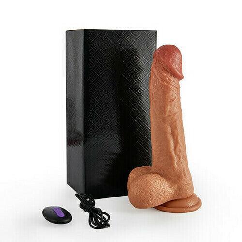 9-Inch Realistic Dildo - Powerful Vibrating Remote Control - Xoxomoving